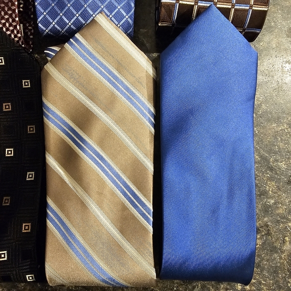 Michael Kors 100% Silk Tie Men\'s Lot of 8 Neckties Brown Yellow Blue Black